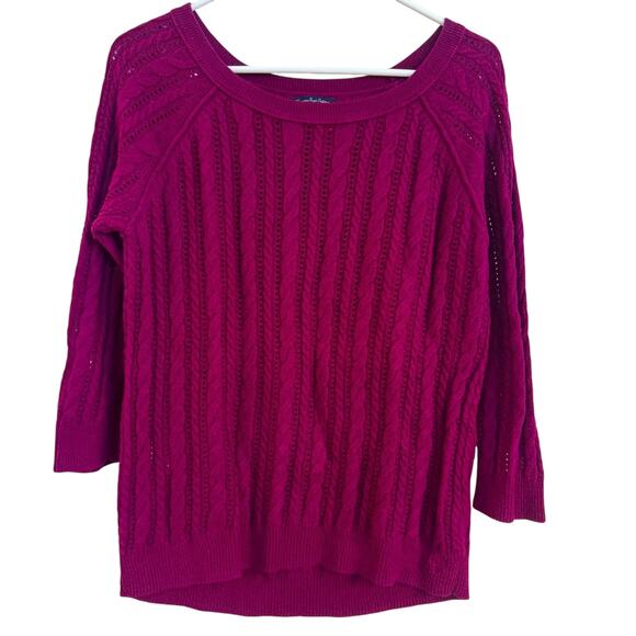 American Eagle Outfitters Sweaters - American Eagle Outfitters Women’s Open Knit 3/4 Sleeves Boatneck Sweater Size M